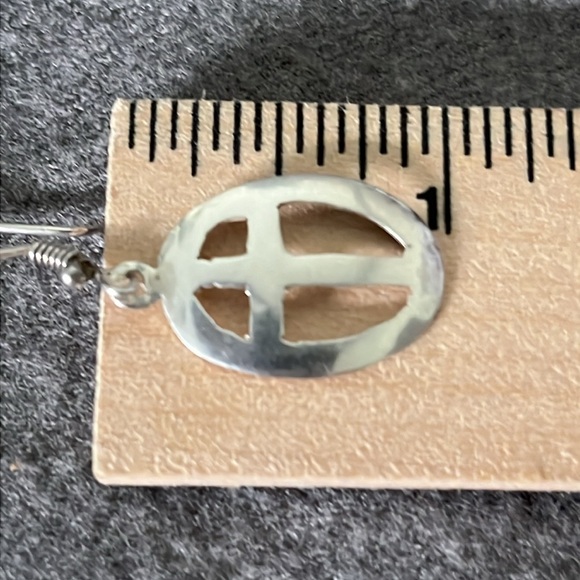 Artisan Sterling Cross Earrings. - Picture 3 of 5